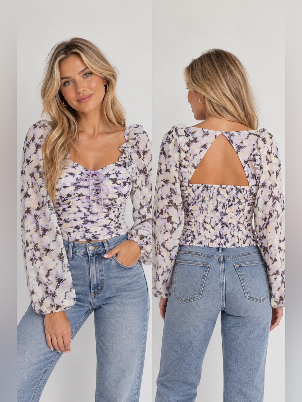 FREE PEOPLE Mabel Printed Womens Blouse Medium - Picture 2 of 6